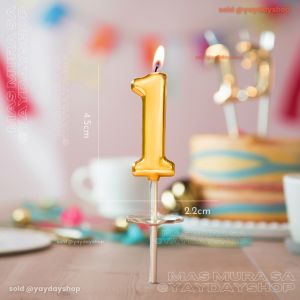 1pc Birthday candle Number Candle for birthday cakes gold decor for 18th birthday candle christening YD