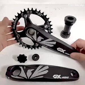 Hassns MTB Hollowtech Crankset 104 BCD Aluminum Crank Arms with Bottom Bracket Spindle 7-12 Speed Mountain Bike Bicycle Crank Set Accessories