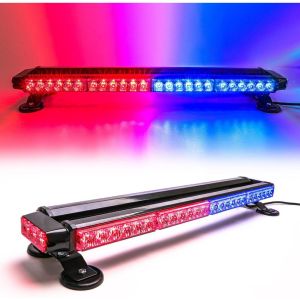ไฟไซเรน ติดหลังคา 54 LED ไฟกระพริบ ไฟฉุกเฉิน ฐานแม่เหล็ก ปรับได้ 17 จังหวะ 12V/24V