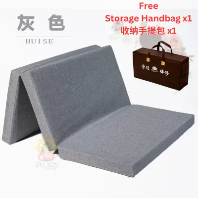 3 Fold Meditation Cushion Coconut Fiber Foldable Meditation Mat 三折款 拜佛垫 打坐垫 拜垫 折款修坐垫 跪拜垫 襌修垫 with Zip Washable Cover