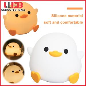 UEB Silicone Duck Pat Night Light Simple Touch Lamp Eye Caring Cartoon Sleeping Light Cute Nursery Nightlight for Kids Room
