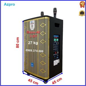 Loa Kéo Bluetooth chính hãng AzproAZ-559 Bass 40 thùng gỗ sần cao cấpmẫu loa 3 đường tiếng cao cấpmạch Reverb-10 núm chỉnhTặng 2 mic sét tần số