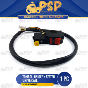 Tombol On - Off + Stater Universal - Holder Saklar Sakelar Braket Bracket Stang Setang Nyala Mati