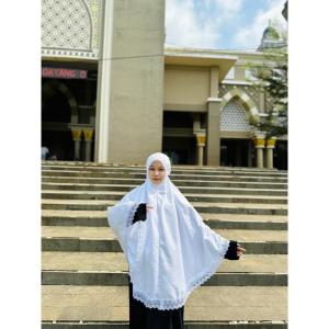 Bergo umroh haji bahan katun premium hijab cantik bersaku jumbo