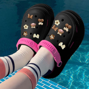 LKfashion พร้อมส่ง รองเท้า แฟชั่น ญ รองเท้าใส่บ้าน รองเท้าส้นสูง ลายการ์ตูนตัวติดลายใหม่ โทนสีน้ำตาลยอดฮิต งายเสริมส้น น้ำหนักเบา ใส่สบายมากไม่ร้อนเท้า ราคาโดนใจ