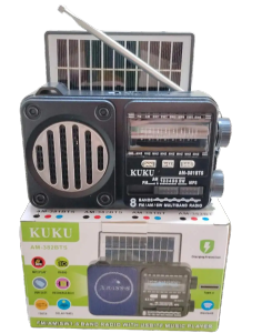 HUAYU KUKU AM-381BTS Solar Rechargeable Radio with Emergency Light Bluetooth Radio FM AM SW 8 BAND USB/TF PLAYE