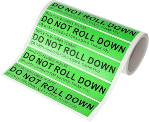 AmazingSpark 200 Pcs/roll Do Not Roll Down Window Stickers Do Not Roll Down Stickers Warning Labels 5 x 1 Inch Self-Adhesive Window Film Caution Sticker for Auto Vinyl Wraps Tool Automotive Sticker