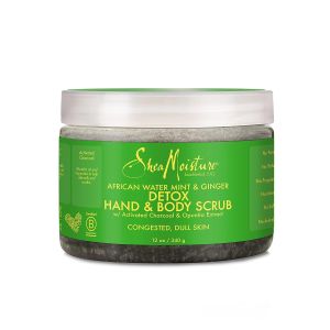 SheaMoisture African Wild Water Mint Detox & Stimulate Hand & Body Scrub 12 Ounce (Pack of 1)