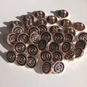 kancing baju jamur mutiara timbul bulat metalik mewah aneka motif uk 13cm per 10 pcs