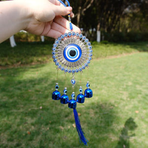 JACIRCLE  กระดิ่งลม กระดิ่งลมฮวงจุ้ย ดวงตาปีศาจ สีฟ้า EVIL EYE โมบายฮวงจุ้ย เสริมดวงชะตา เรียกทรัพย์ นำโชคดี