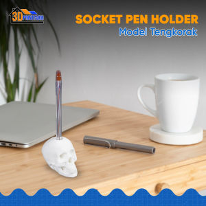 Socket Pen Holder Meja Kantor Unik Bentuk Tengkorak