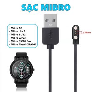 Dây sạc cho đồng hồ Mibro GS/GS Pro Lite 2 Air T1/T2 C2/C3 - Tích hợp từ tính hàng mới bóc máy