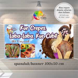Cetak Spanduk Banner Kue Crepes Dan Kue Cubit