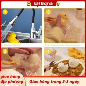[COD] EHBqna 3PF Ship within 24 hours Dễ thương Vịt hình gạo khuôn Maker Clip trẻ em ngoài trời nhựa vịt gạo khuôn DIY Snowball Maker Sushi khuôn với xử lý