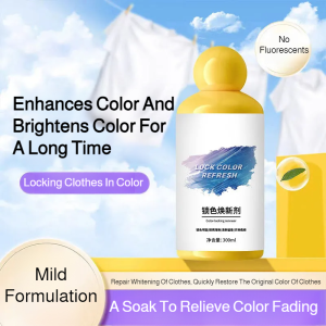 Color locking and refreshing agent for household clothing
