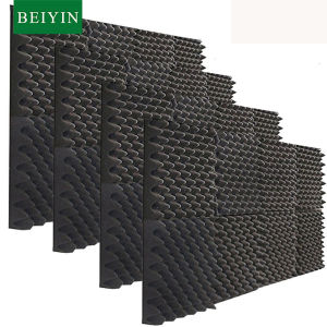 BEIYIN แผ่นฉนวนกันเสียงแผ่นซับเสียง48ชิ้นกล่องไข่เงียบมีฟองน้ำกันเสียงสำหรับโฮมเธียเตอร์การรักษาเสียงกันไฟ25x25x5cm แผ่นฉนวนกันเสียง