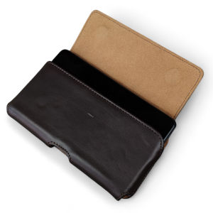 Dompet HP Pinggang Kulit Asli Penutup Magnet Miring