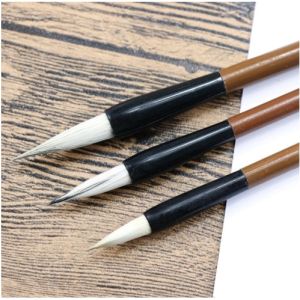 พู่กันจีน เหมาปี่ ด้ามไม้ไผ่ เหมาะสำหรับผู้เริ่มต้น/แพะ มี 3 ขนาด (พร้อมจัดส่งจาก กทม.)毛笔