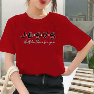 [BISA COD] Baju Kaos Rohani Jesus Kristen Katolik Salib Keluarga Wanita Dewasa Jumbo Couple Atasan Lengan Pendek