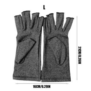 Gray open half finger glovesmassage healthsunscreen nail rheumatoid osteoarthritis compression gloves Tahan lama