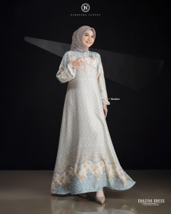 NADHEERA LUXURY CHAZIVA DRESS GAMIS DEWASA BAHAN RAYON EMBOS PREMIUM