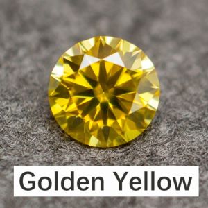 Original 1 crt 6.5mm Yellow -Champane Moissanite Stone dgn GRA Sertifi