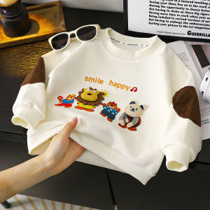 เสื้อยืดแขนยาวเด็ก เหมาะกับฤดูใบไม้ร่วงและฤดูหนาว พิมพ์การ์ตูน 3 มิติ ทันสมัยและอเนกประสงค์ เนื้อผ้าสวมใส่สบายและอบอุ่น