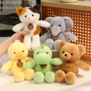 QVPYP หอม ตุ๊กตาหมีน้อย กำลังวิ่ง รูปสัตว์ ตุ๊กตากระต่ายน้อย ตุ๊กตาเพื่อนเด็ก สัตว์เลี้ยง ของเล่นตุ๊กตาแมว วันเกิดเด็กคริสต์มาส