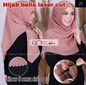 Hijab Bella Segiempat Laser Cut Ukuran 110x110 Warna Terlengkap/Jilbab Segi Empat polos laser warna telengkap/kerudung Bela square segi empat laser gerigi/ Bella Laser Warna Terlengkap / S4 Bella Square LC Hijab Terbaru Ukuran 110 x 110cm Terbaru