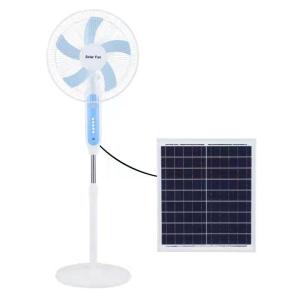 Solar Stand Fan 16 inches AC/DC Dual Power Rechargeable Solar Electric Fan plug and play