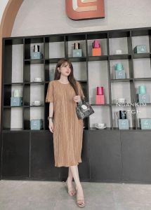 Váy bầu - ĐẦM BẦU xếp ly dáng suông mát mịn