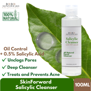 [ BUY 1 TAKE 1 - FACIAL CLEANSING SALICYLIC ACID CLEANSER + OIL CONTROL ] SkinForward Salicyli c Acid Facial Cleanser Remove Acne by Exfoliating Skin and Keeping Pores Clear Salicylic Acid Works Best for Mild Acne Blackheads Remover Whiteheads Remover