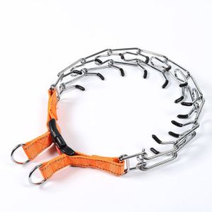 YITAQI Adjustable Prong Pinch Training Collar Comfort Rubber Tips Stainless Steel Metal Dog Choker Chain Colorful No Pull Correction Pinch Collar Large/Medium/Small Dogs