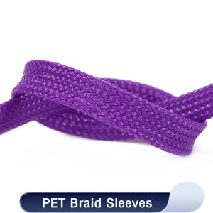 1M Purple PET Braid Sleeves 2~20mm High Density Insulated Snake Skin Cable Wrap Sheath