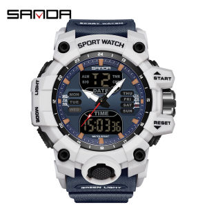 Sanda SANDA Luminous electronic alarm clock multifunctional mens watch fashionable and trendy Korean version waterproof transparent wristwatch 6126