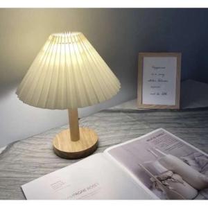 Lampu Tidur Aesthetic TA016 - Lampu Meja Vintage Classic Motif Kayu - Vintage Bed Lamp