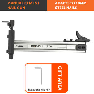 Nail Gun Manual Staple G-un Heavy Duty - Steel Nailer For Cement Walls/Woodworking W/ Safety Lock Multi-Purpose DIY Tool