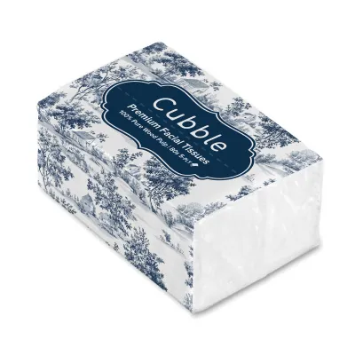 Cubble 100% Pure Water Wipes 100sheets/Pack | 1 Ctn = 2400sheets | Premium Facial Tissue 5ply/400sheets/80pulls