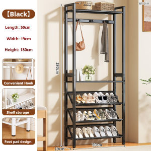 3/4/5/6Layer Shoe Rack Stainless Steel Stackable Shoes Organizer Storage Stand Multifunctional Floor Coat & Hat Rack