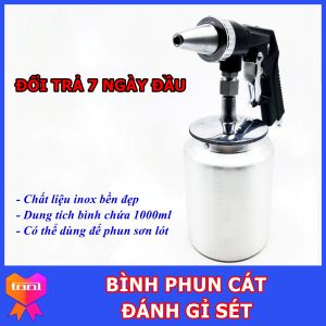 Sung Phun Cát Có Bình Chứa inox 1000ml -Sung Phun Cát Cầm Tay