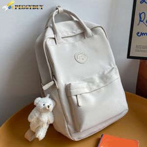 Large Capacity Mens Backpack with Multiple Compartments and Plush Pendant for School and Outdoor Activities