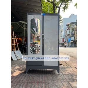 Tủ sắt quần áo rộng 90cm cao 1m8 giá rẻ - Nội Thất Quang Đức