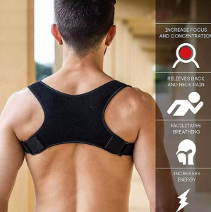 Calistouk Adjustable Upper Back Posture Corrector Back Straight Shoulders Brace Align Relieve Pain Strap Correct