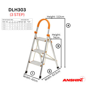 🔥New🔥 ANSHINT Household Aluminium Safety Ladder(3-5 Step)Multi-functional Aluminum Folding Thickened A-frame Ladder