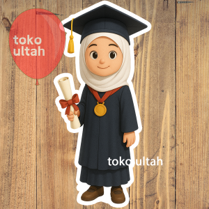 10pcs Topper Buket Wisuda Tinggi 12cm Glossy Tebal Cocok untuk Hiasan Acara Kelulusan Anak