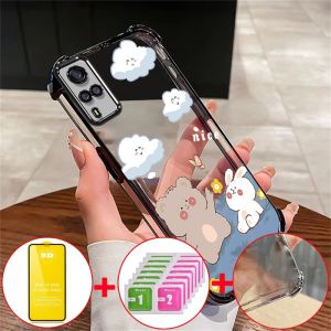Case for Vivo Y31 2021 Y51 y2021 phone casing softcase silicone shockproof cover new design aesthetic clear bear rabbit cartoon sjmxx01