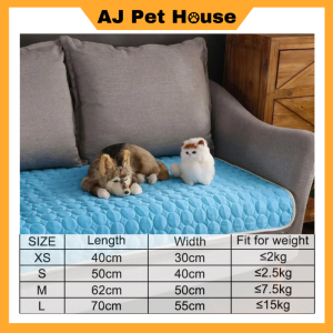 Cat Dog Cooling Mat Pet Bed Blanket Cushion Washable Ice Cooling Silk Mat Pad Carpet Katil Sejuk Kucing 狗猫冷睡垫
