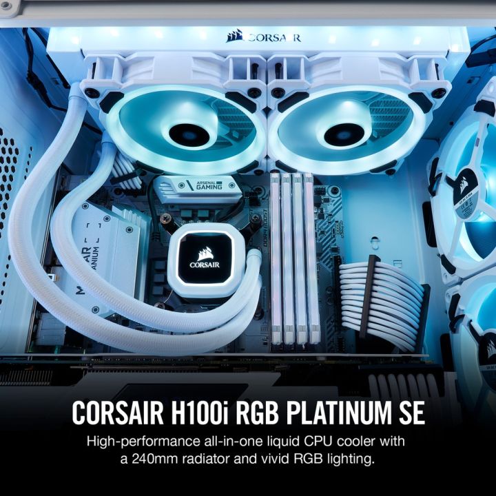 Corsair Hydro Series H100i SE White RGB PLATINUM 240mm Liquid CPU Cooler