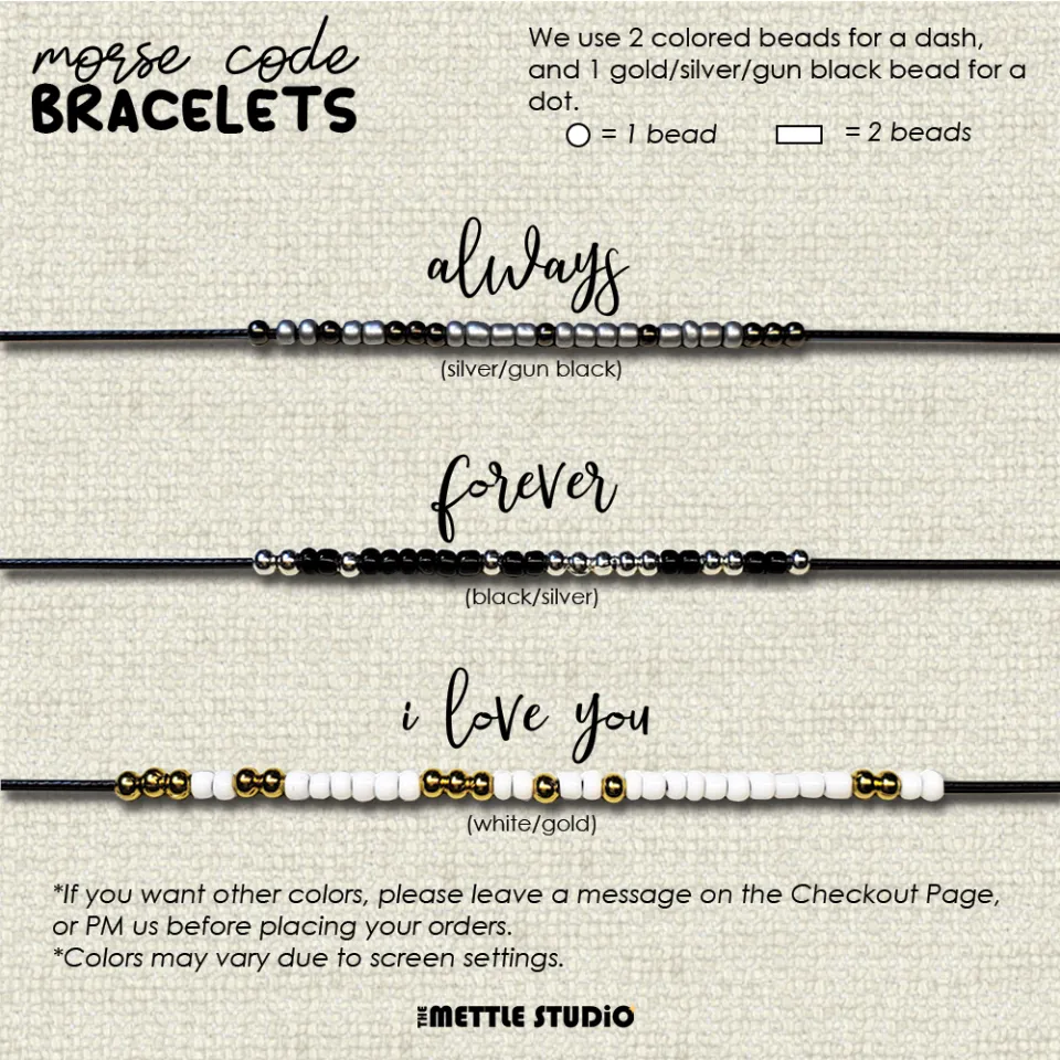 Morse Code Bracelet Personalized Friendship Couple Partner