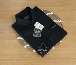 Kemeja Polos Lengan Pendek Pria  Warna Hitam Hem Kasual Formal Bahan Lembut Nyaman Dipakai Harian